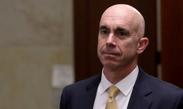 Then-State Department Inspector General Steve Linick departs the U.S. Capitol in Washington on Oct. 2, 2019. (Win McNamee/Getty Images)