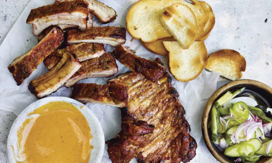 Satay of Baby Back Ribs With Peanut Sauce