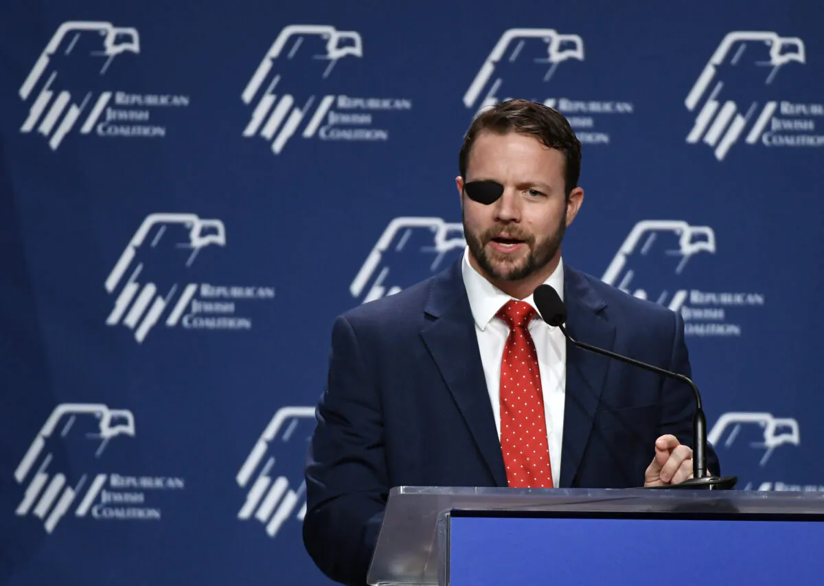 U.S. Rep. Dan Crenshaw (R-Texas) speaks at the Republican Jewish Coalition's annual leadership meeting at The Venetian Las Vegas in Nevada April 6, 2019. (Ethan Miller/Getty Images)