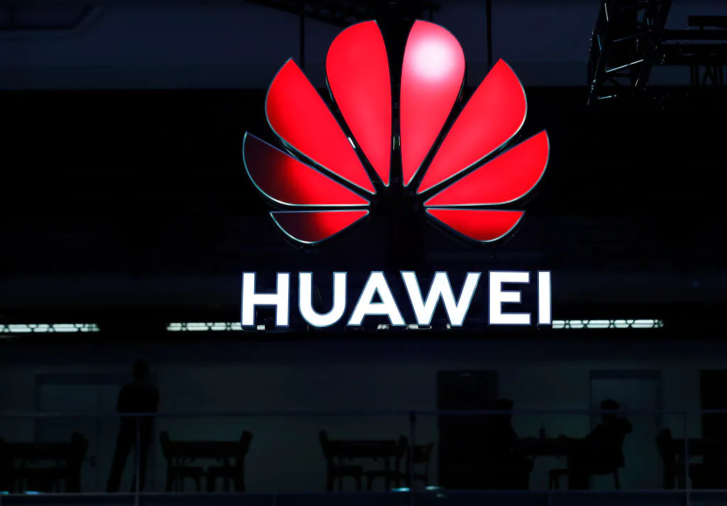 A Huawei sign is on display during the 10th Global mobile broadband forum in Zurich on Oct. 15, 2019. (Stefan Wermuth/AFP via Getty Images)