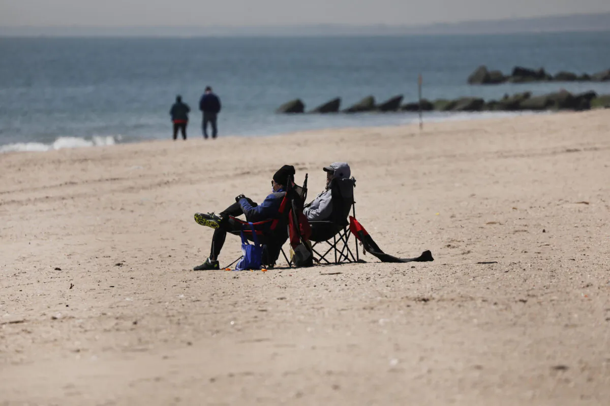 With many New Yorkers on end-of-summer vacations next week, low turnout is expected for primary elections Tuesday. Photo taken at coney Island, April 25, 2020. (Spencer Platt/Getty Images)