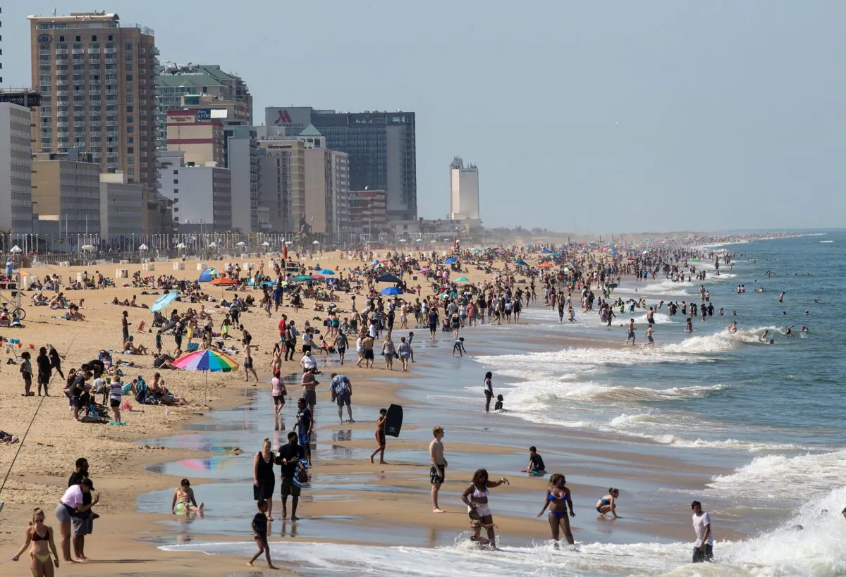 A beach in Virginia in a file photo. (Kaitlin McKeown/The Daily Press via AP)