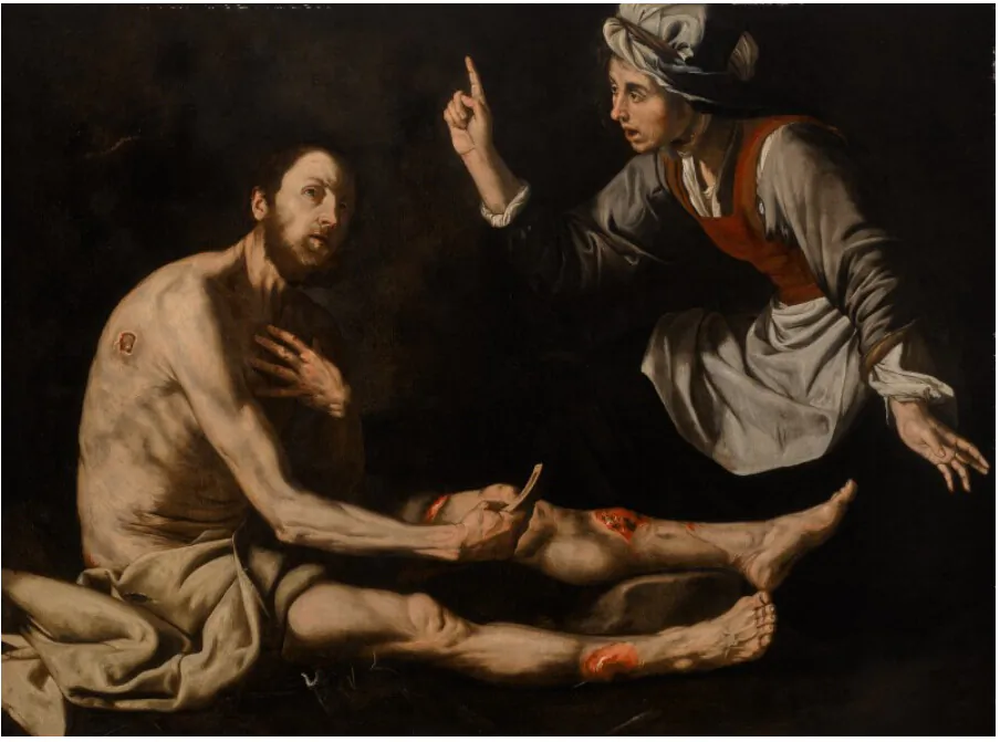 Job is plagued by sores in “Job on the Ash Heap,” 1600s, by Jusepe de Ribera (called Lo Spagnoletto). (Public Domain)