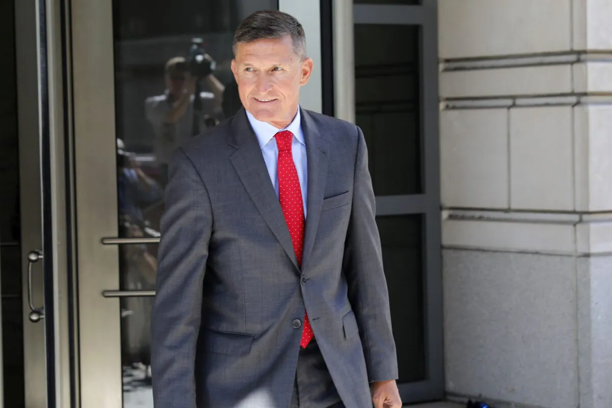 Lt. Gen. Michael Flynn, former national security adviser to President Donald Trump, departs the E. Barrett Prettyman United States Courthouse following a pre-sentencing hearing in Washington, on July 10, 2018. (Aaron P. Bernstein/Getty Images)