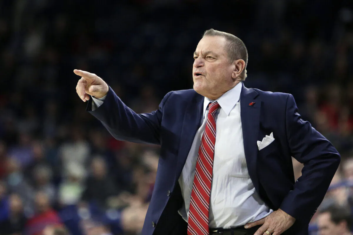 Incarnate Word head coach Ken Burmeister directs his team during the first half of an NCAA college basketball game against Gonzaga in Spokane, Wash., on Nov. 29, 2017. (Young Kwak/ File/AP Photo)