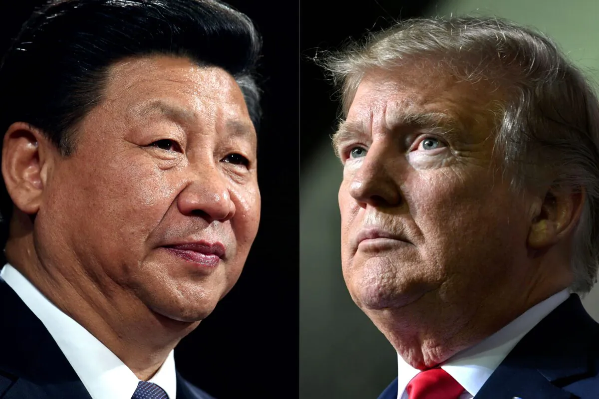 This combination of pictures created on May 14, 2020 shows recent portraits of  
Chinese Communist Party leader Xi Jinping (L) and U.S. President Donald Trump. (Dan Kitwood and Nicholas Kamm/AFP via Getty Images)