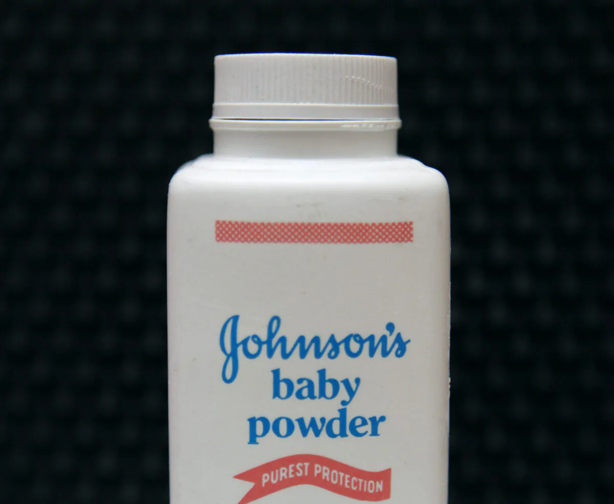 A bottle of Johnson's baby powder is displayed on April 15, 2011. (AP Photo/Jeff Chiu, File)