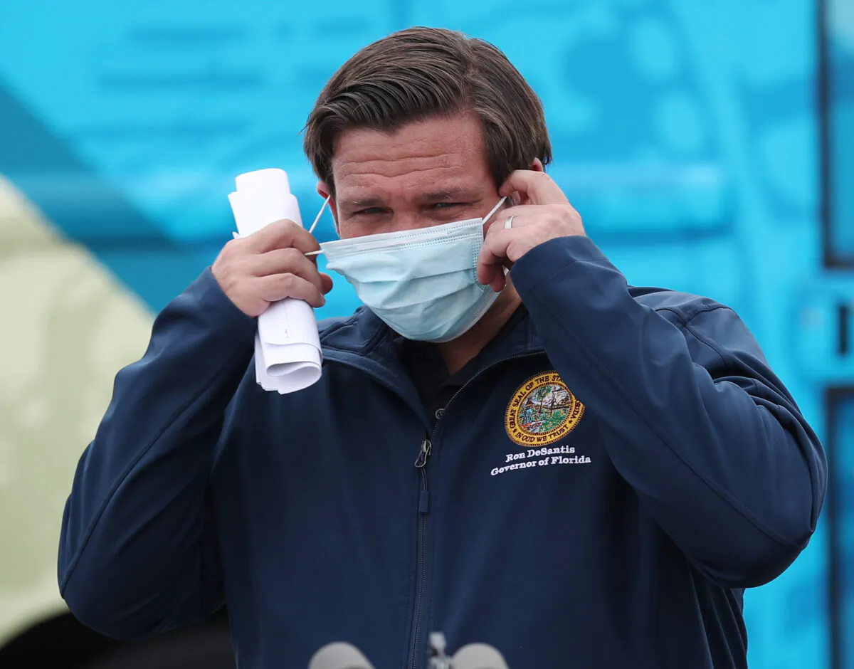 Florida Gov. Ron DeSantis in Miami Gardens, Fla. on May 6, 2020. (Joe Raedle/Getty Images)