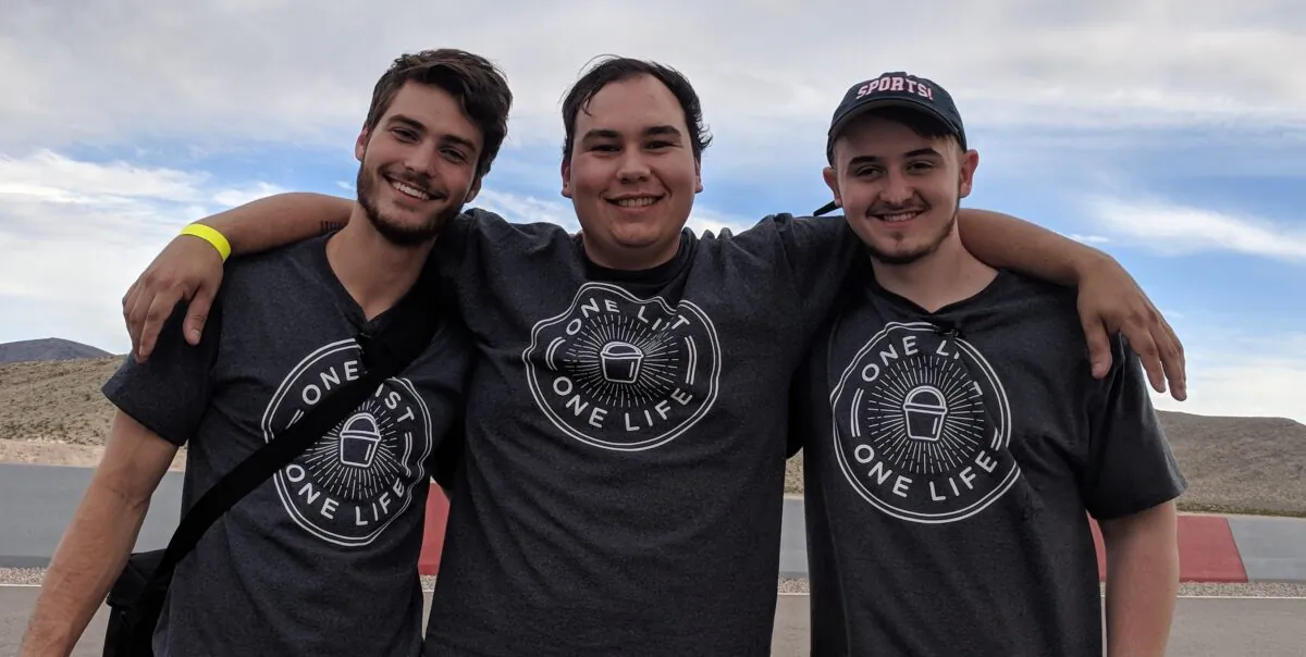 Dillon Hill (R) dropped out of college to spend time with his friend Chris Betancourt (C) after he was diagnosed with cancer a second time. (Courtesy of Dillon Hill)