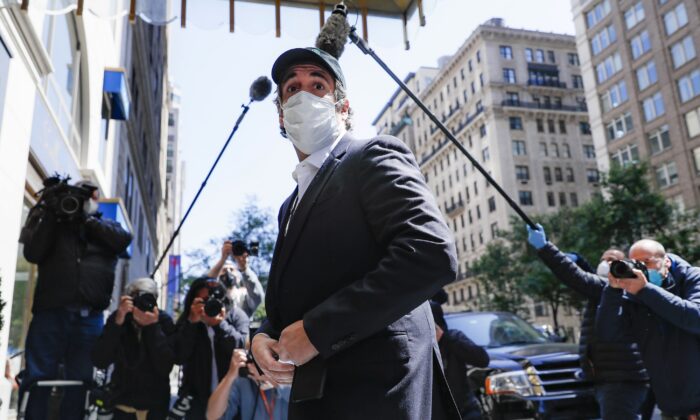 Michael Cohen arrives at his Manhattan apartment in New York City on May 21, 2020. (John Minchillo/AP Photo)