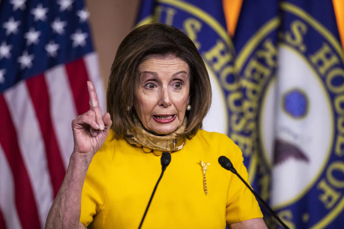 House Speaker Nancy Pelosi (D-Calif.) speaks during a news conference on Capitol Hill, in Washington, on May 20, 2020.  (Manuel Balce Ceneta/AP Photo)