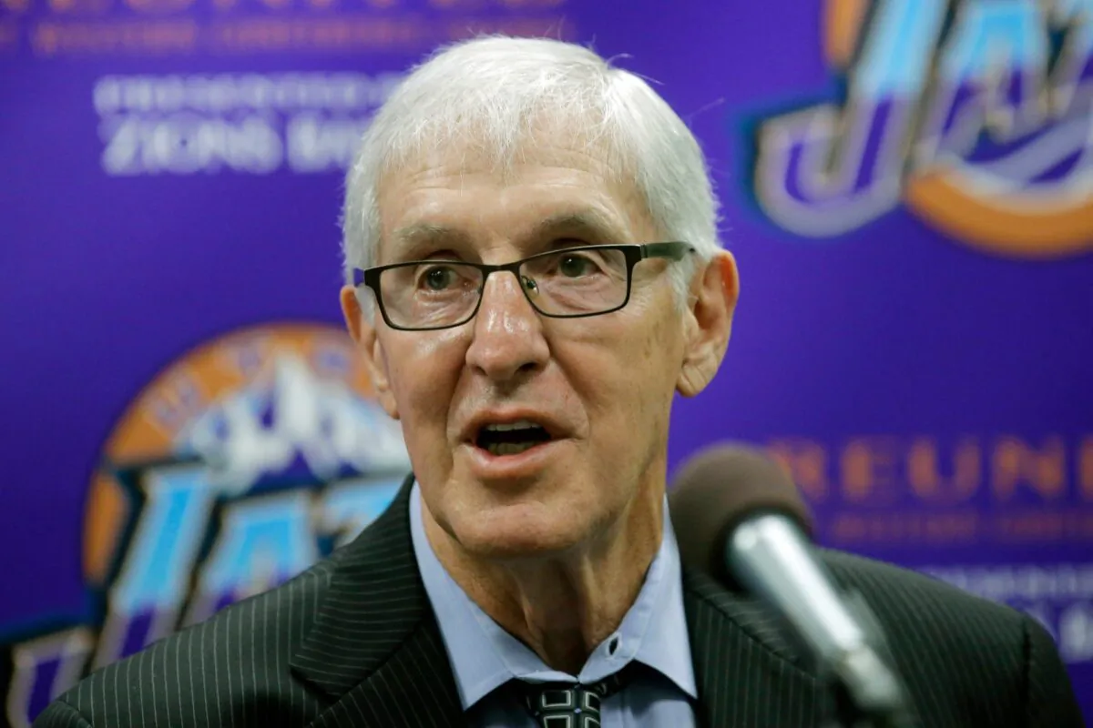 Former Utah Jazz head coach Jerry Sloan speaks at a news conference in Salt Lake City, Utah, on March 22, 2017. (Rick Bowmer/File/AP Photo)
