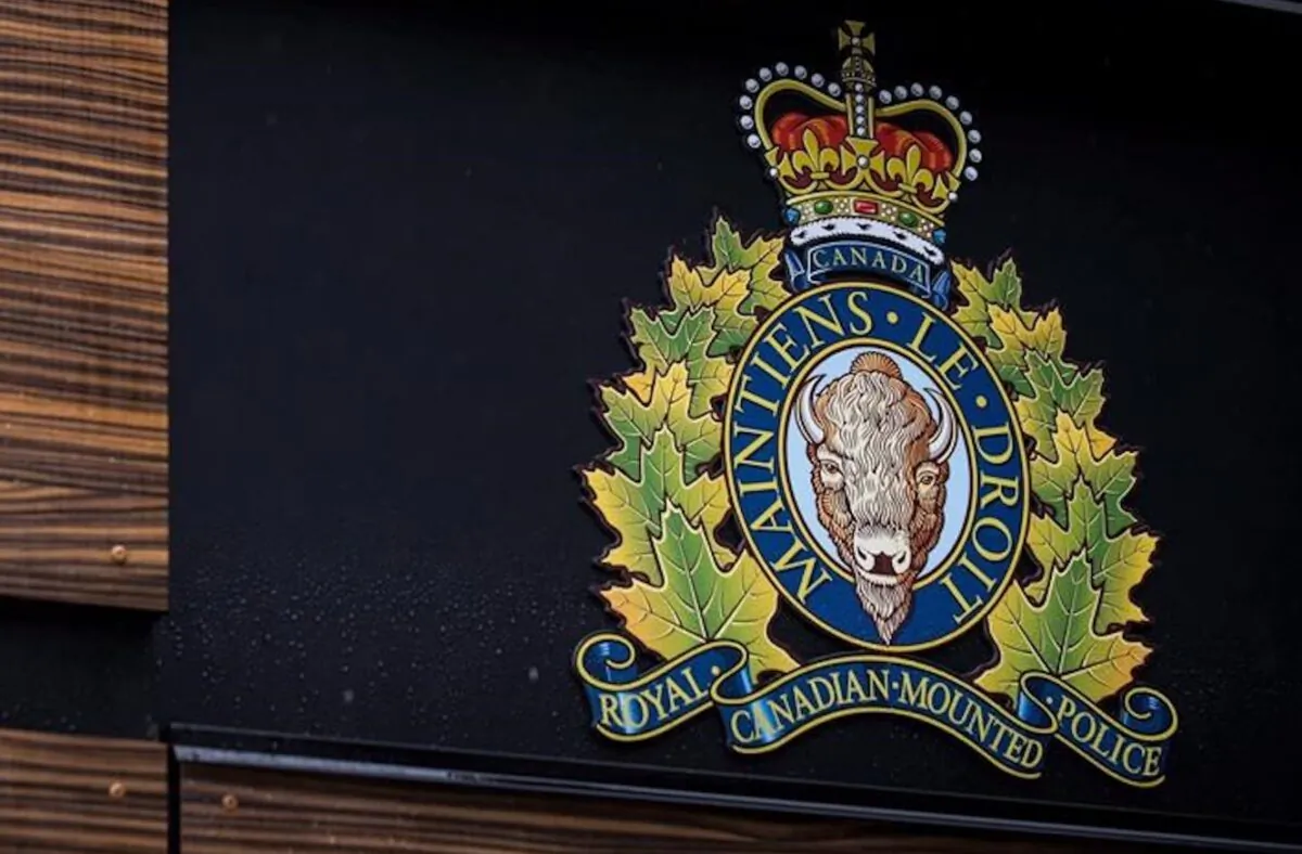 The RCMP logo is seen outside Royal Canadian Mounted Police "E" Division Headquarters, in Surrey, B.C., on April 13, 2018. (Darryl Dyck/The Canadian Press)