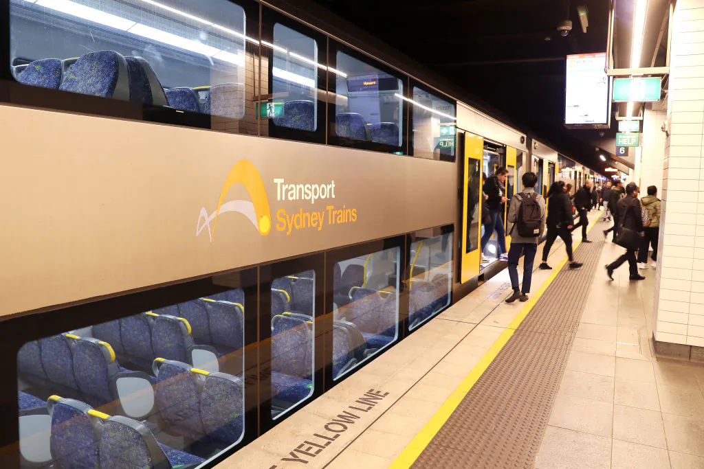 Passengers alight the train at Wynyard station on May 25, 2020 in Sydney, Australia. (Mark Kolbe/Getty Images)