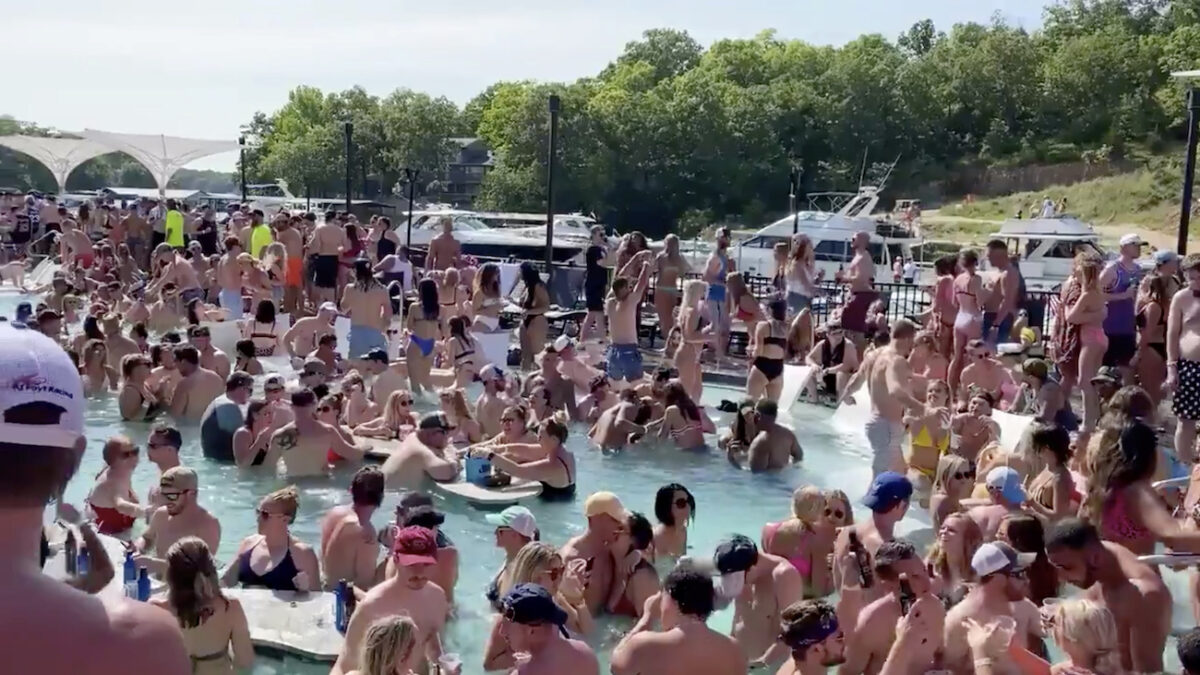 Revelers celebrate Memorial Day weekend at Osage Beach of the Lake of the Ozarks, Missouri