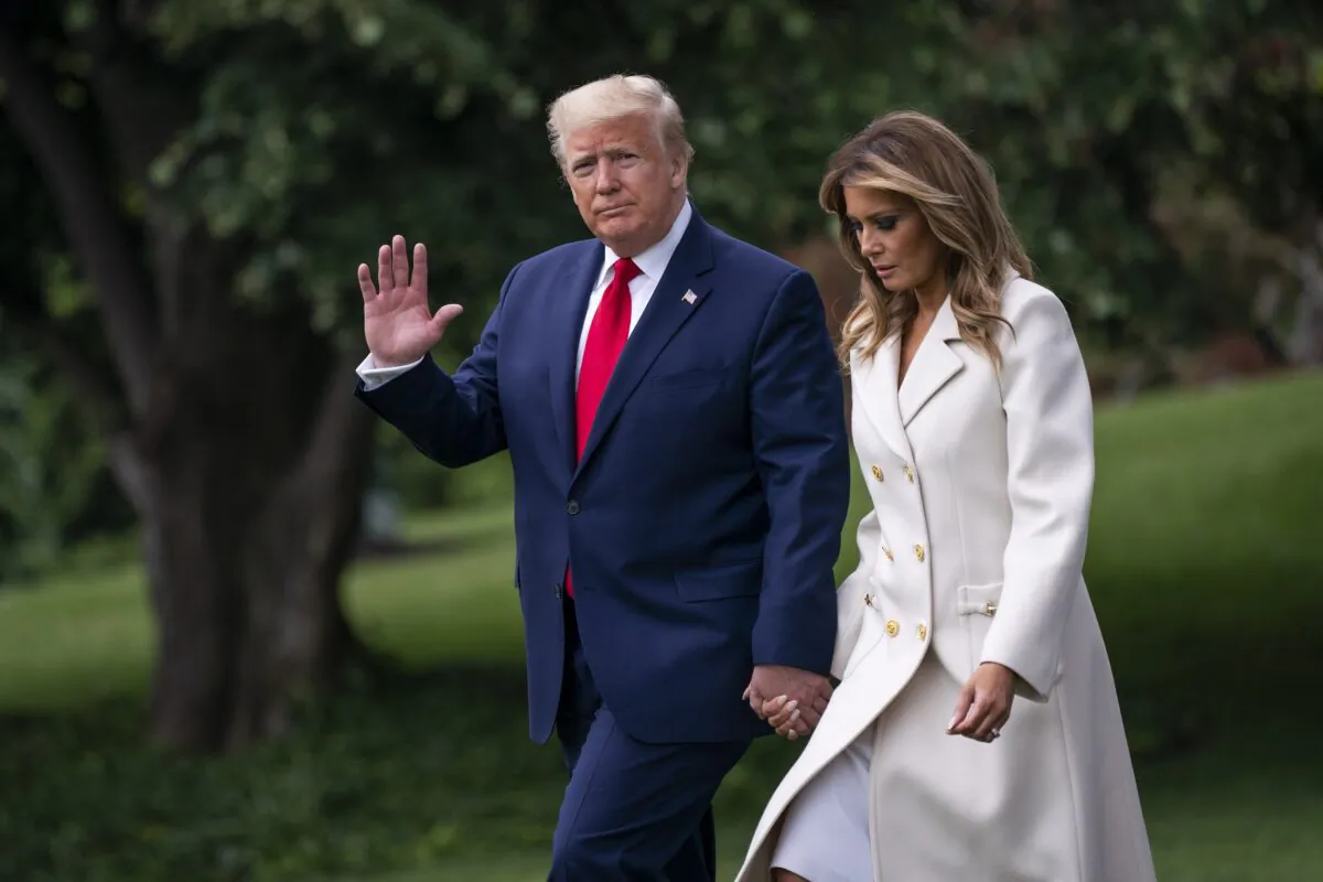 President Donald Trump and First Lady Melania Trump depart the White House on May 25, 2020. (Sarah Silbiger/Getty Images)