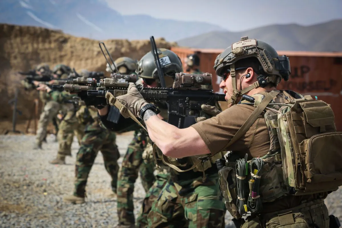 U.S. Special Forces soldiers attached to Combined Joint Special Operations Task Force-Afghanistan, practice combat marksmanship skills training on a range, near Kabul province, Afghanistan, on Feb. 24, 2014.(U.S. Army photo by Spc. Connor Mendez/Released)