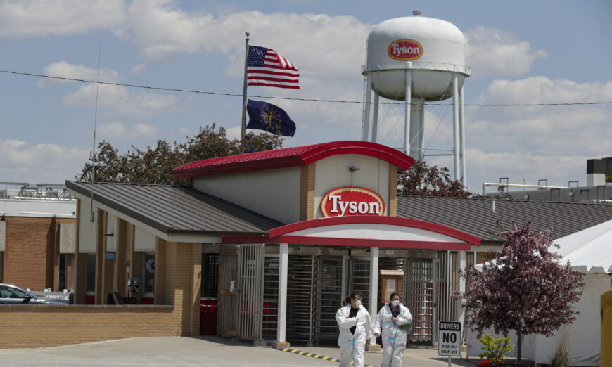 Tyson Foods closes four chicken plants to cut costs due to revenue losses.
