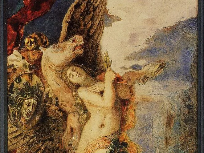 Detail of “Perseus and Andromeda,” between 1867–1869, by Gustave Moreau. Private Collection. (Public Domain)