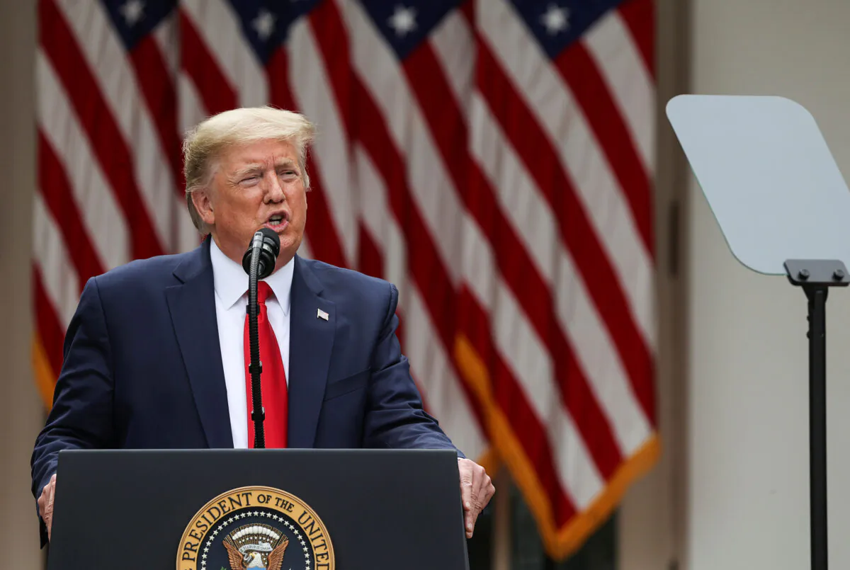 President Donald Trump addresses a news conference on China in the Rose Garden of the White House in Washington, on May 29, 2020. (Jonathan Ernst/Reuters)