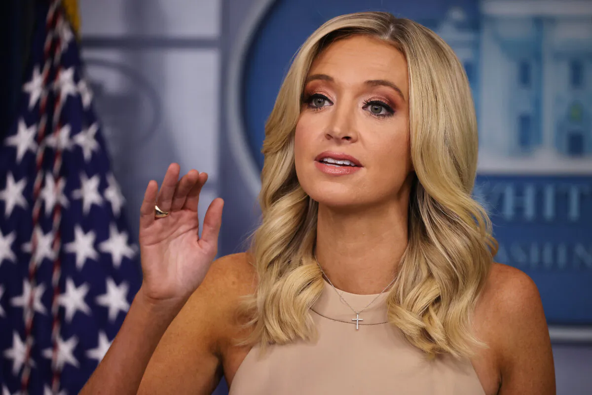 White House press secretary Kayleigh McEnany talks to reporters during a news conference in the Brady Press Briefing Room in Washington on June 30, 2020. (Chip Somodevilla/Getty Images)