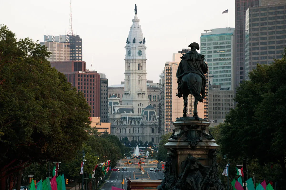 A view of Philadelphia looking toward City Hall, July 21, 2016 in Philadelphia, Penn. (Drew Angerer/Getty Images)
