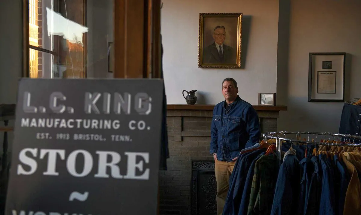 “We can make about 700 masks a day here,” says “Jack King, owner of L.C. King Manufacturing Co in Bristol, Tenn. (Michael Rayne Swensen)