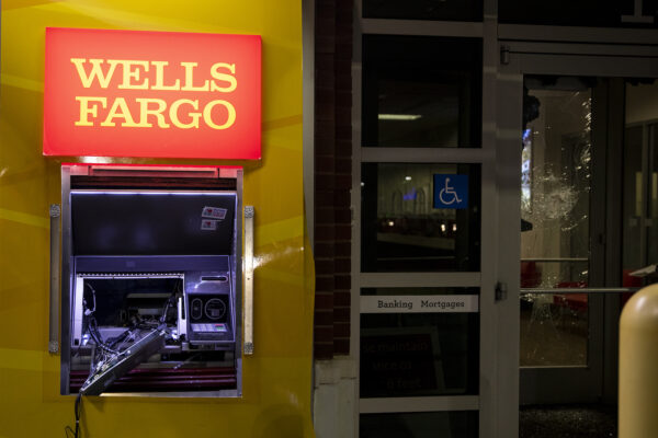 A broken ATM at a Wells Fargo Bank at Park West Town Center in West Phil.