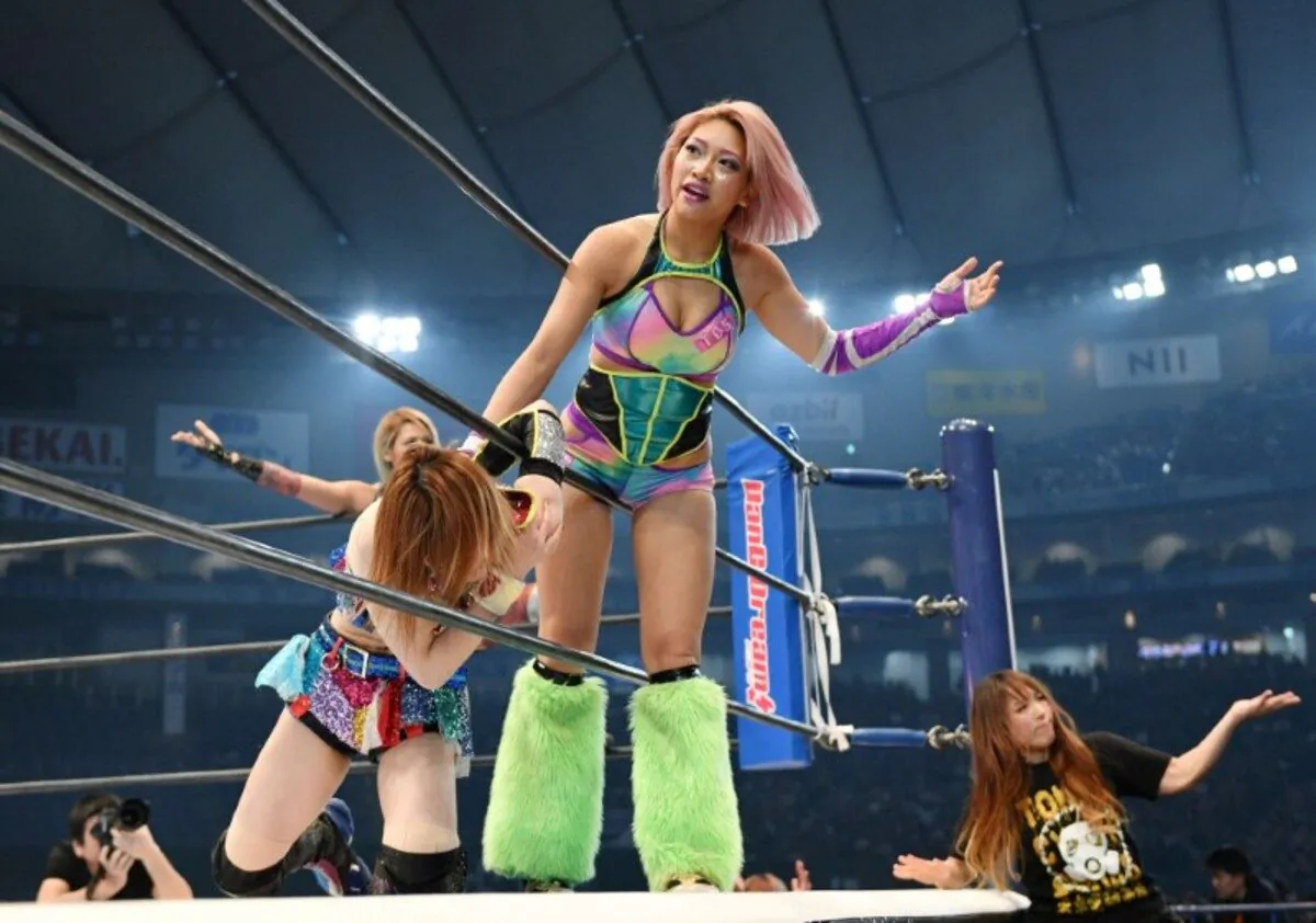 Hana Kimura competes during the New Japan Pro-Wrestling's 'Wrestle Kingdom 14' at Tokyo Dome in Tokyo, Japan, on Jan. 4, 2020. (Nikkan Sports/Reuters)