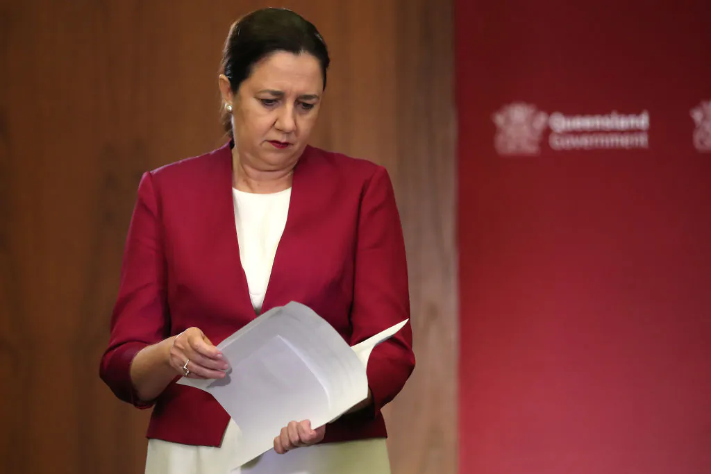 Queensland Premier Annastacia Palaszczuk attends a press conference at parliament house on March 25, 2020 in Brisbane, Australia. (Jono Searle/Getty Images)