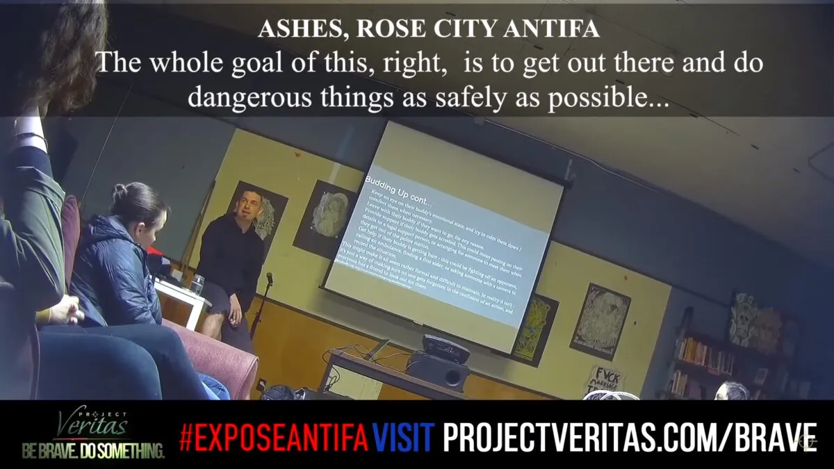 A screenshot from a Project Veritas expose on Antifa. (Project Veritas/Youtube)