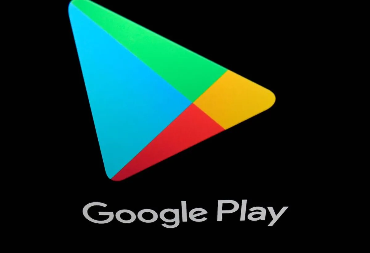 The logo Google Play displayed on a tablet screen in Paris, on April 19, 2018. (Lionel Bonaventure/AFP via Getty Images)