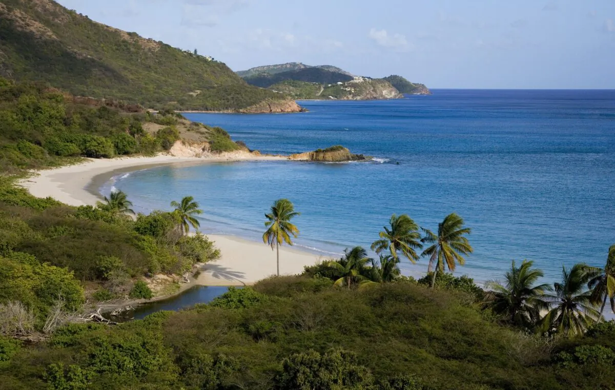An undated photograph of Rendezvous Bay, Antigua. (Antigua and Barbuda Tourism Authority)