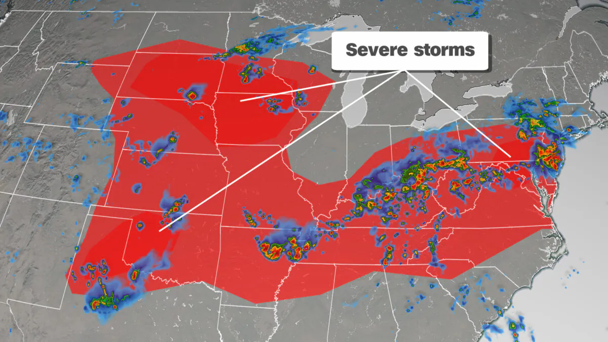 Severe storms are forecast on June 4, 2020. (Courtesy of CNN Weather)