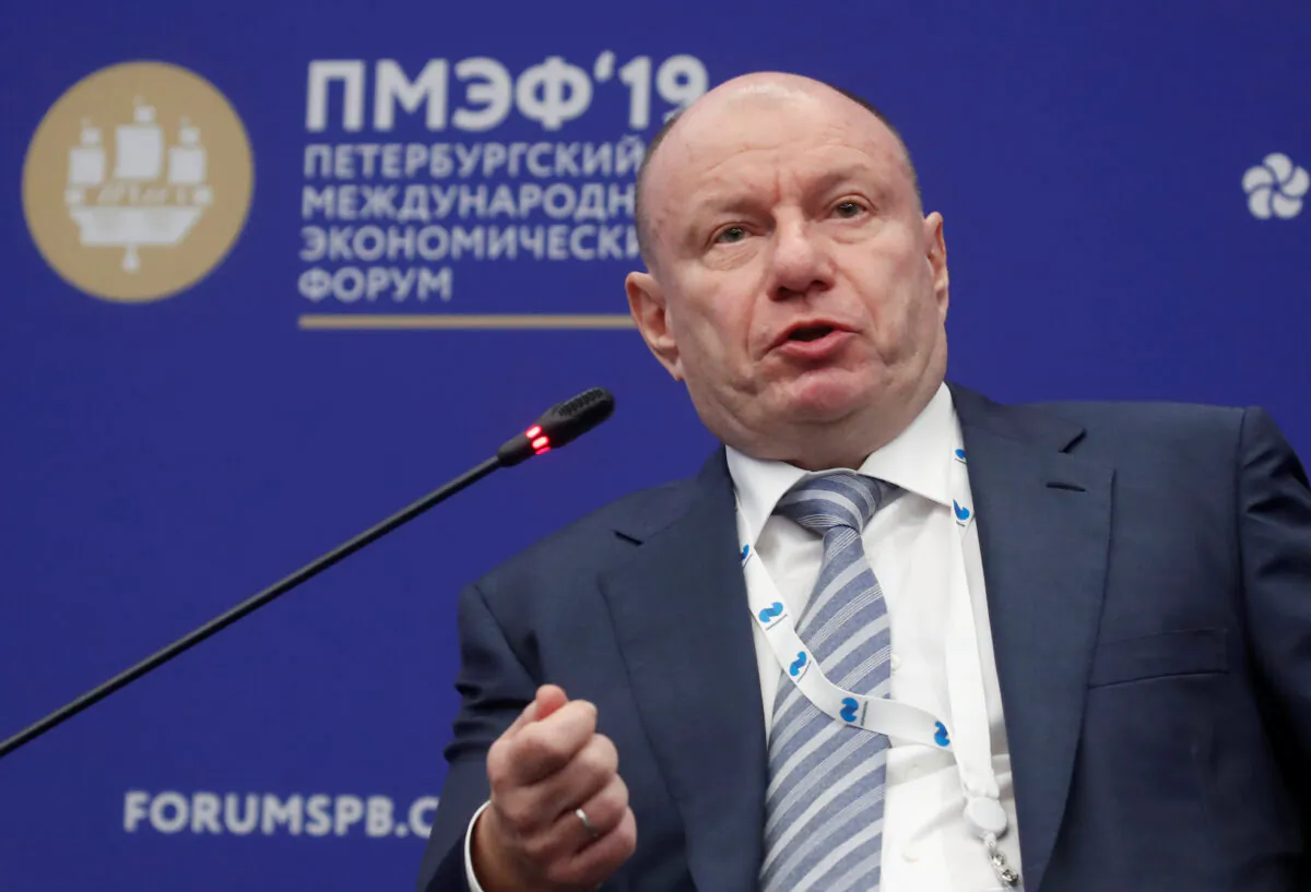 President and Chairman of the Board of MMC Norilsk Nickel Vladimir Potanin attends a session of the St. Petersburg International Economic Forum (SPIEF), Russia on June 6, 2019. (Maxim Shemetov/File Photo/Reuters)