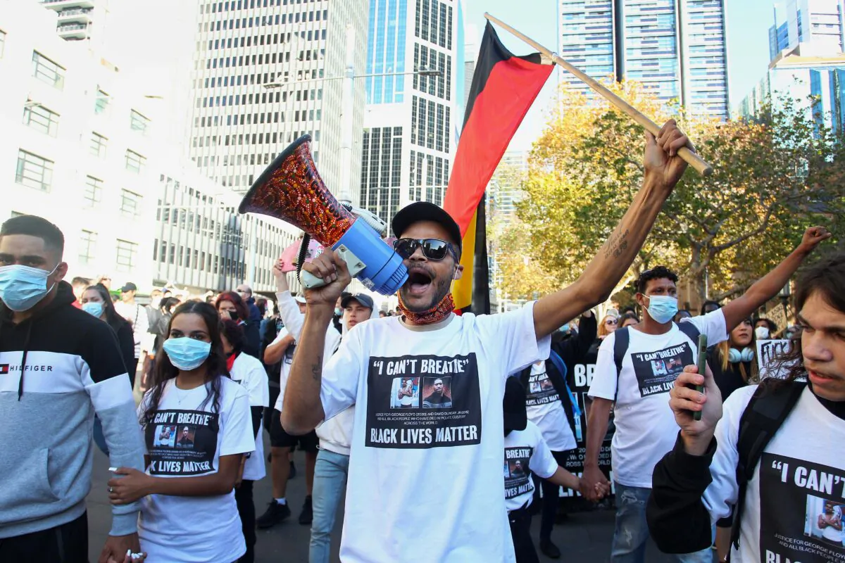 Events across Australia have been organised in solidarity with protests in the United States. Protest in Sydney, Australia, June 06, 2020. (Lisa Maree Williams/Getty Images)