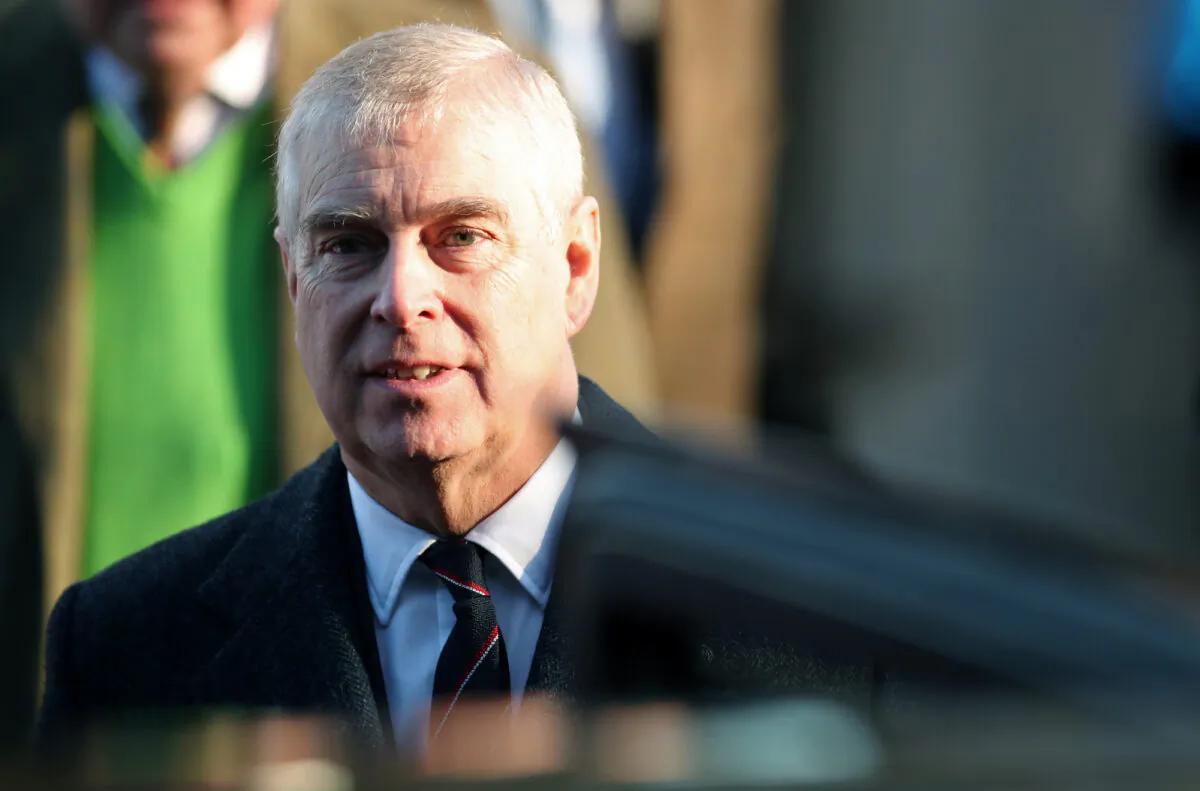 Britain's Prince Andrew leaves a church in Hillington, UK, on Jan. 19, 2020. (Reuters/Chris Radburn)
