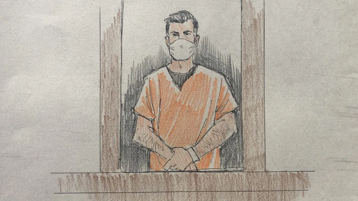 A courtroom sketch shows Thomas Lane making an appearance in Hennepin County District Court in Minneapolis, Minn., on June 4, 2020. (Cedric Hohnstadt via AP)