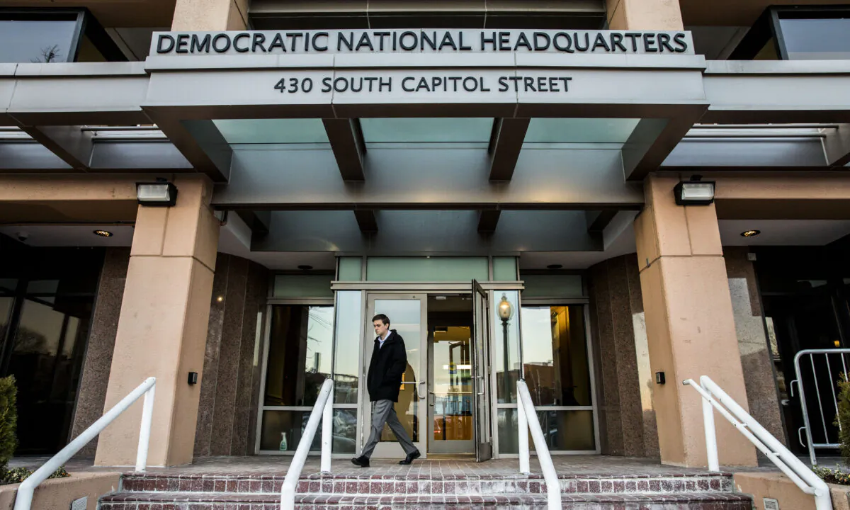 The Democratic National Headquarters building in Washington on Jan. 30, 2018. (Samira Bouaou/The Epoch Times)