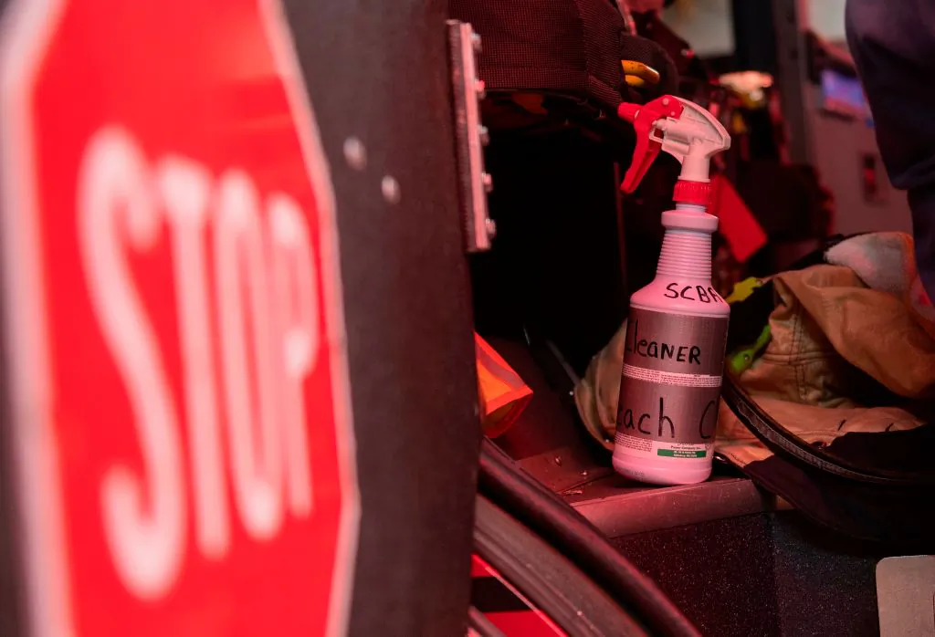A bottle of bleach cleaner in a file photo. (Andrew Caballero-Reynolds/AFP via Getty Images)