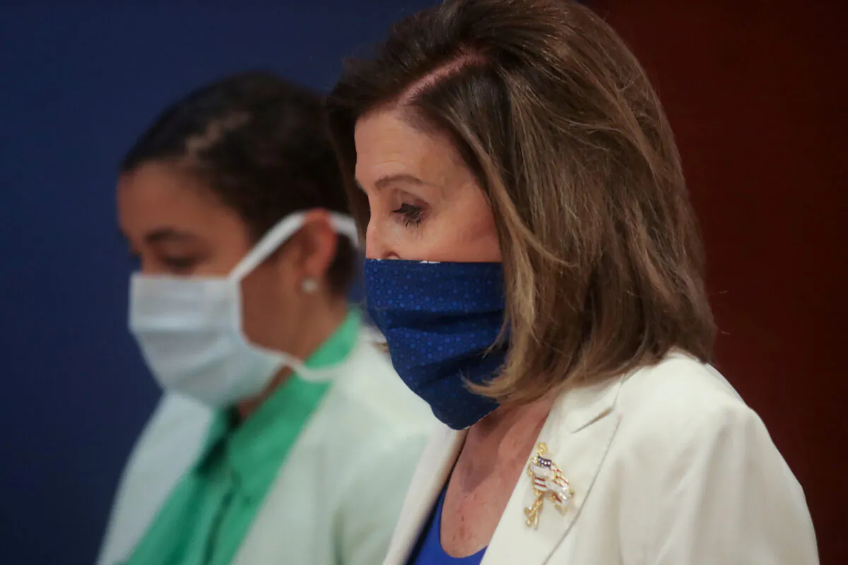 House Speaker Nancy Pelosi (D-Calif.) on Capitol Hill in Washington on June 10, 2020. (Jonathan Ernst/Reuters)