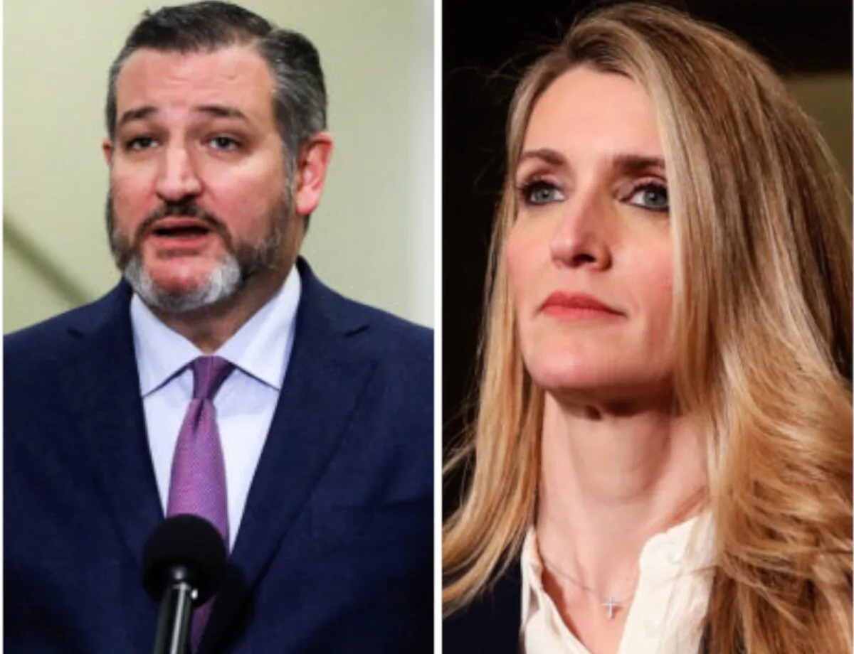 L: Sen. Ted Cruz (R-Texas) speaks to media in the Capitol in Washington on Jan. 28, 2020; R: Sen. Kelly Loeffler (R-Ga.).(Charlotte Cuthbertson/The Epoch Times)