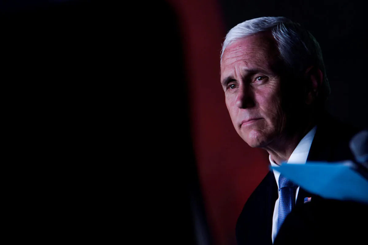 Vice President Mike Pence looks on during an event with community and faith leaders at Hope Christian Church in Beltsville, Md., June 5, 2020. (Eric Thayer/Reuters)