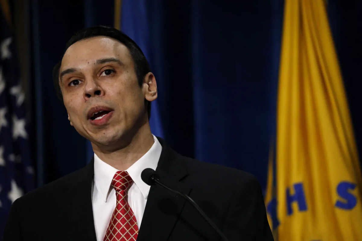 HHS Office of Civil Rights Director Roger Severino speaks at the Department of Health and Human Services in Washington on Jan. 18, 2018. (Aaron P. Bernstein/Getty Images)