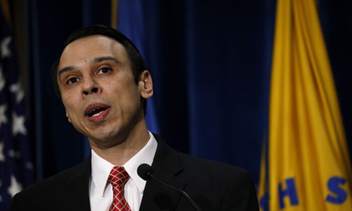 HHS Office of Civil Rights Director Roger Severino speaks at the Department of Health and Human Services in Washington on Jan. 18, 2018. (Aaron P. Bernstein/Getty Images)
