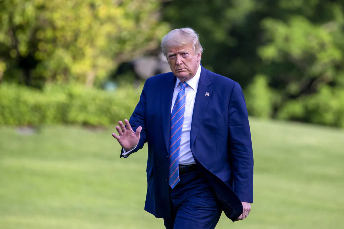 President Donald Trump walks on the south lawn of the White House on June 14, 2020. (Tasos Katopodis/Getty Images)