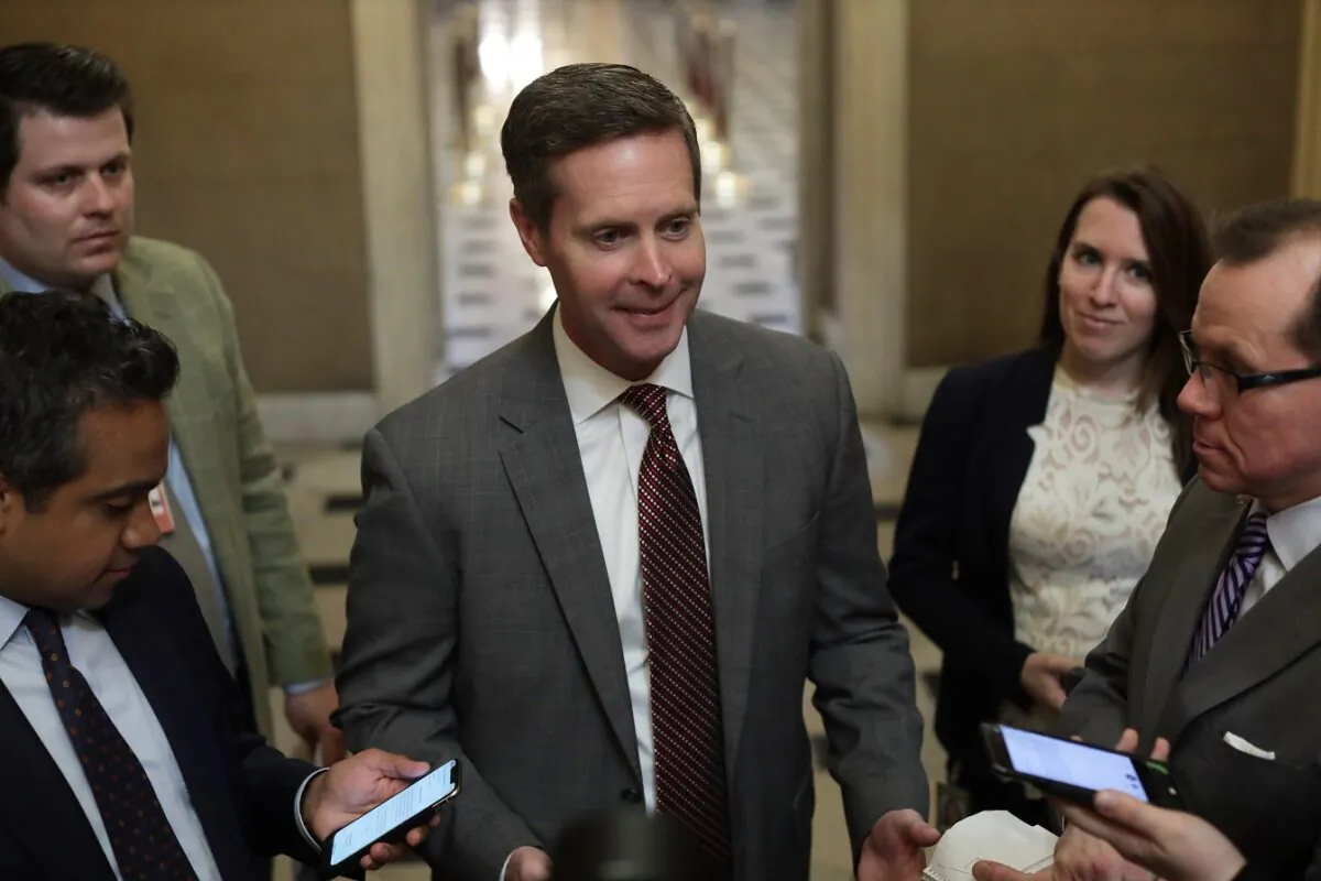 Rep. Rodney Davis (R-Ill.) speaks to members of the media at the U.S. Capitol in Washington, on March 13, 2020. (Alex Wong/Getty Images)