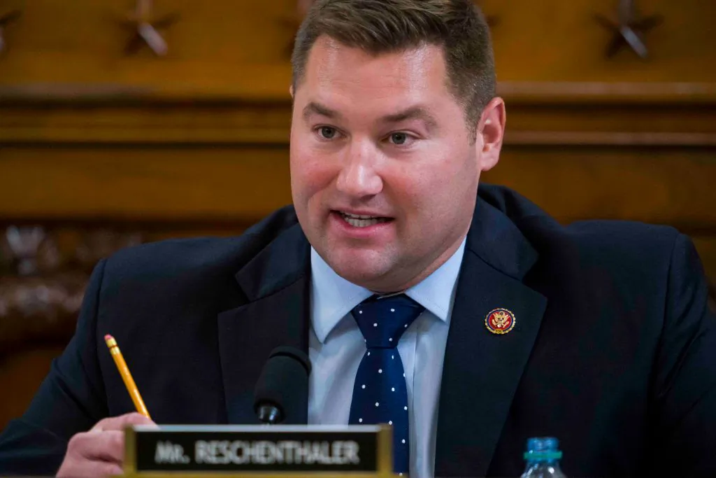 Rep. Guy Reschenthaler (R-Pa.) questions Intelligence Committee Minority Counsel Stephen Castor and Intelligence Committee Majority Counsel Daniel Goldman during the House impeachment inquiry hearings, in Washington, on Dec. 9, 2019. (Dough Mills/POOL/AFP via Getty Images)