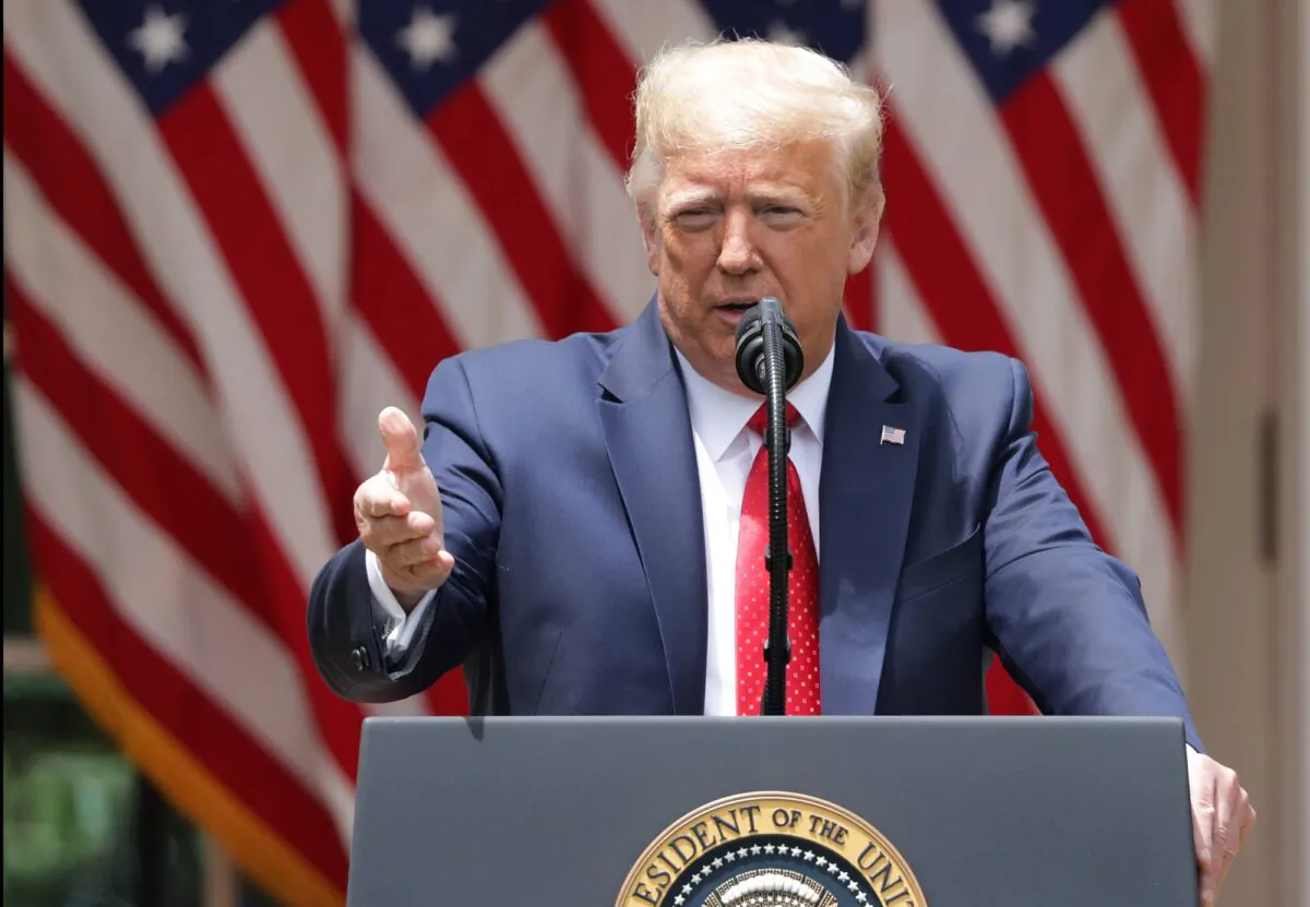 President Donald Trump speaks during an event in the Rose Garden on “Safe Policing for Safe Communities”, at the White House in Washington, on June 16, 2020. (Alex Wong/Getty Images)