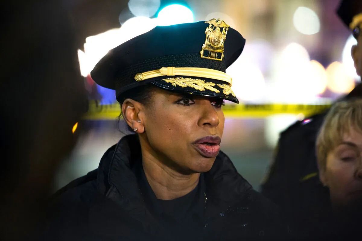 Seattle Police Chief Carmen Best speaks to reporters in downtown Seattle, Wash., on Jan. 22, 2020. (Jason Redmond/AFP via Getty Images)
